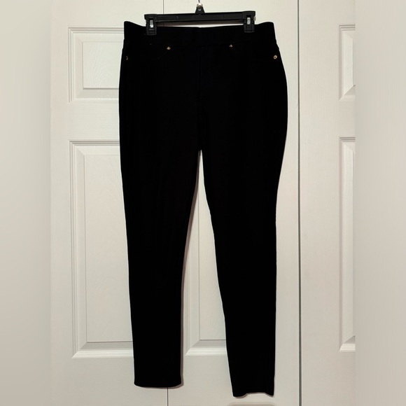 MICHAEL Michael Kors Large black gold Stretch Knit Twill Pull-On Leggings casual - Picture 8 of 13